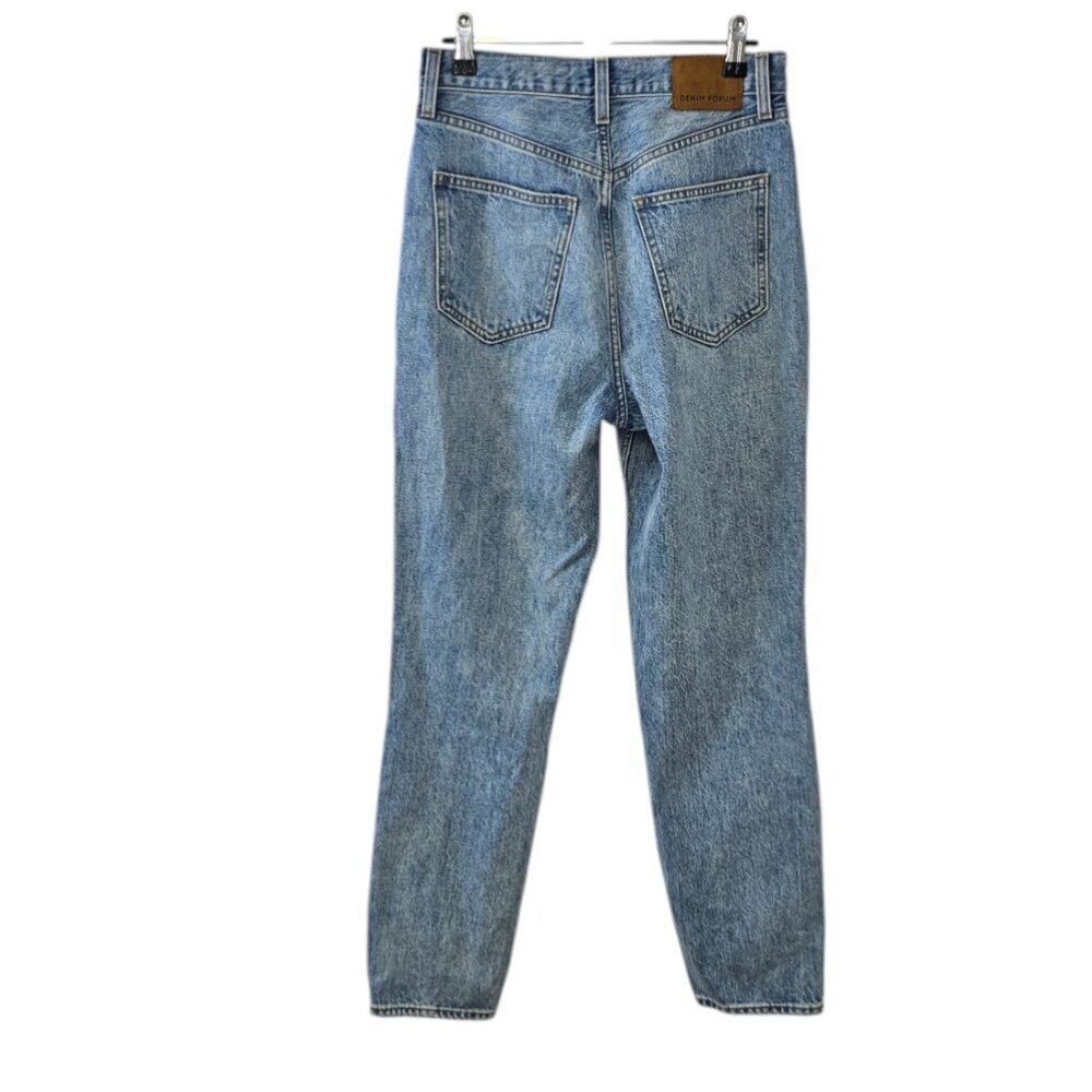 Denim Forum The BF High Rise Loose Jeans, Button Fly, Blue, Cotton, Relaxed, 25 - Picture 2 of 11